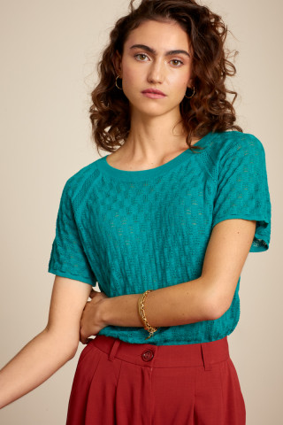 Lizzy Knit Top Sunset Ajour